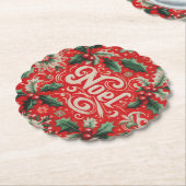 クリスマスノードレッド&グリーン ペーパーコースター (アングル)