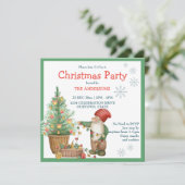 クリスマスノームがツリーを飾る クリスマスパーティー 招待状 (スタンド正面)