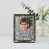 クリスマスノームのチェック柄（写真を追加）ホーリー シーズンカード (スタンド正面)