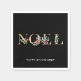 クリスマスノールグリーンリーベリーフローラファミリー スタンダードカクテルナプキン