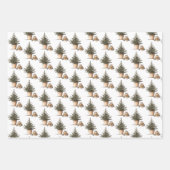 クリスマスハイゲラッピング紙フラットシートセット3 ラッピングペーパーシート (正面)