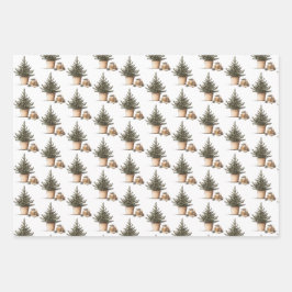 クリスマスハイゲラッピング紙フラットシートセット3 ラッピングペーパーシート