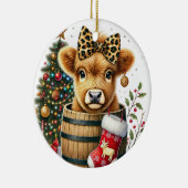 クリスマスハイランドカウズオーナメント セラミックオーナメント (右)