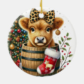 クリスマスハイランドカウズオーナメント セラミックオーナメント (裏面)