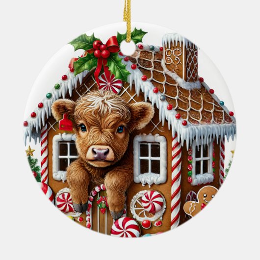 クリスマスハイランドカウズオーナメント セラミックオーナメント (裏面)