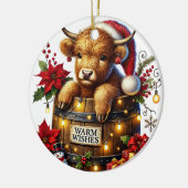 クリスマスハイランドカウズオーナメント セラミックオーナメント (左)