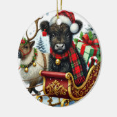 クリスマスハイランドカウズオーナメント セラミックオーナメント (左)