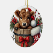 クリスマスハイランドカウズオーナメント セラミックオーナメント (右)