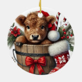 クリスマスハイランドカウズオーナメント セラミックオーナメント (裏面)