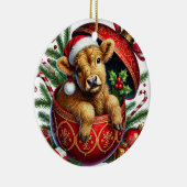 クリスマスハイランドカウズオーナメント セラミックオーナメント (右)