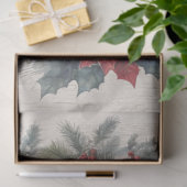 クリスマスハイランド牛のヴィンテージリースの切り離し 薄葉紙 (ギフト)