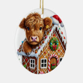 クリスマスハイランド牛オーナメント セラミックオーナメント (右)