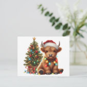 クリスマスハイランド牛 ポストカード (スタンド正面)