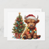 クリスマスハイランド牛 ポストカード (正面/裏面)