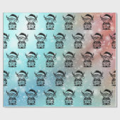 クリスマスハイランド牛 ラッピングペーパー (フラット)