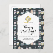 クリスマスハウスウィンターロゴビジネス ポストカード (正面/裏面)