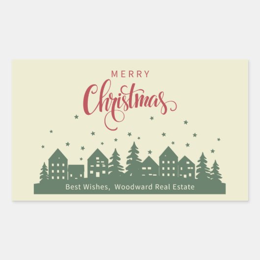 クリスマスハウスエレガントレトロ | エテ実在スカスタム 長方形シール (正面)