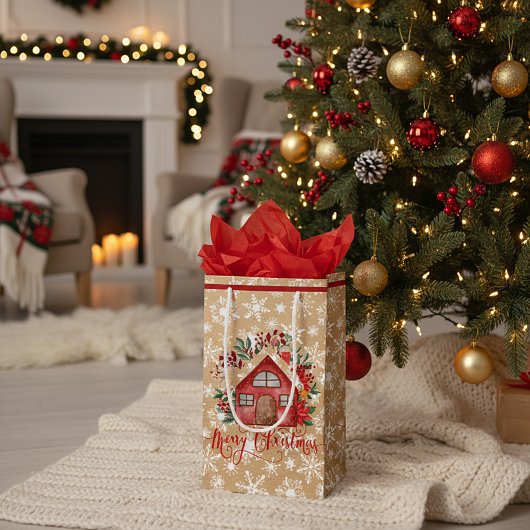 クリスマスハウスオン紙バッグルック スモールペーパーバッグ