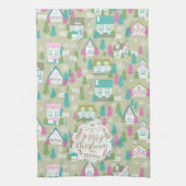 クリスマスハウスグリーン キッチンタオル (縦)