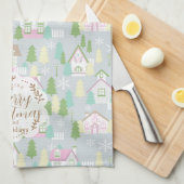クリスマスハウスグレイ キッチンタオル (四つ折り)