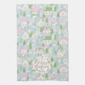 クリスマスハウスグレイ キッチンタオル (縦)