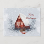クリスマスハウススノーパインベリーウォーター色 シーズンポストカード (正面)