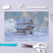 クリスマスハウスティッシュペーパー 薄葉紙 (クラフト)