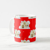 クリスマスハウスパターン コーヒーマグカップ (正面左)