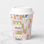 クリスマスハウスピンク紙カップ 紙コップ (左)