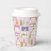 クリスマスハウスピンク紙カップ 紙コップ (右)