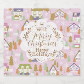 クリスマスハウスピンク スパークリングワインラベル (シングルラベル)