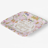 クリスマスハウスピンク ペーパープレート (傾斜あり)