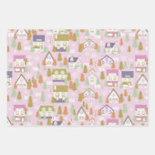 クリスマスハウスピンク ラッピングペーパーシート (正面2)