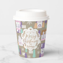 クリスマスハウスブラウン紙カップ 紙コップ