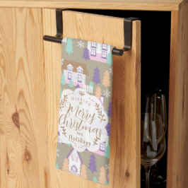 クリスマスハウスブラウン キッチンタオル