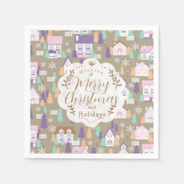 クリスマスハウスブラウン スタンダードカクテルナプキン