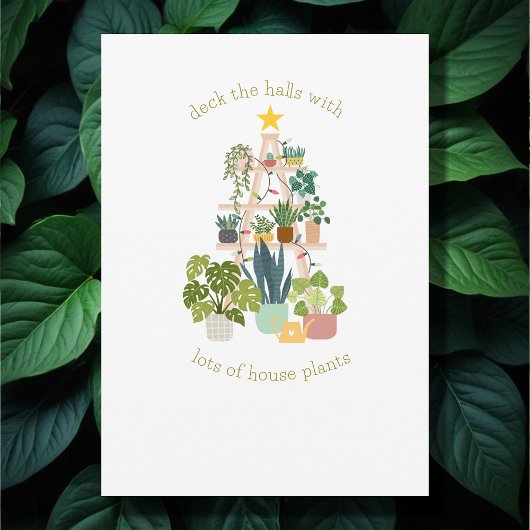 クリスマスハウスプラントフォトフラットホリデーカード シーズンカード