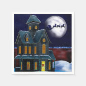 クリスマスハウスホリデーフォークアートバルクナプキンス スタンダードカクテルナプキン (正面)