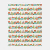 クリスマスハウスホワイト フリースブランケット (正面)