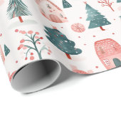 クリスマスハウスラッピング紙 – ホリデーヴィレッジ ラッピングペーパー (ロールコーナー)