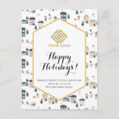 クリスマスハウス冬のロゴビジネス ポストカード (正面)