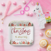 クリスマスハウス通りシーン ペーパープレート (パーティー)