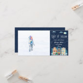 クリスマスハウス雪の休日の写真カード カード (正面/裏面インサイチュ)