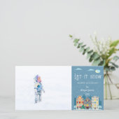 クリスマスハウス雪の休日の写真 カード (スタンド正面)