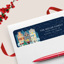 クリスマスハウス雪の多い夜の休日差出人住所 ラベル