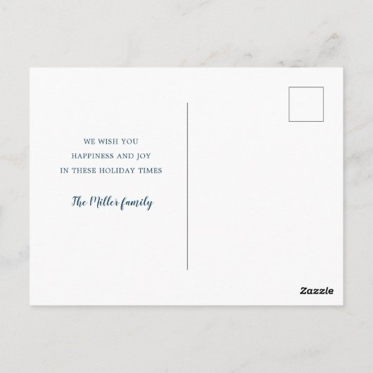 クリスマスハウス雪メリークリスマスフォト ポストカード (裏面)