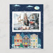 クリスマスハウス雪メリークリスマスフォト ポストカード (正面)