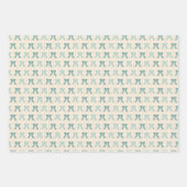 クリスマスハウス、サンタクロース、霜の降りた弓 ラッピングペーパーシート (正面3)