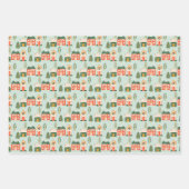 クリスマスハウス、サンタクロース、霜の降りた弓 ラッピングペーパーシート (正面)