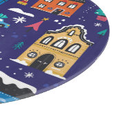 クリスマスハウス:フラットヴィンテージイラストレーション。 カッティングボード (角)